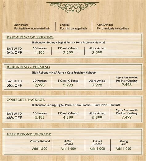 index salon price list 2023 philippines|T and J Salon Professionals .